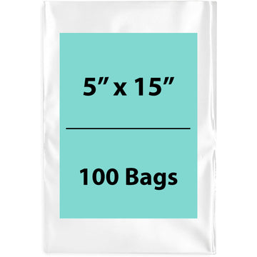 Clear Poly Bags Thickness: 4 Mil Size: 5 inch (width) X 15 inch (Height) Pack of 100 Bags